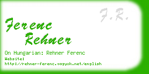 ferenc rehner business card